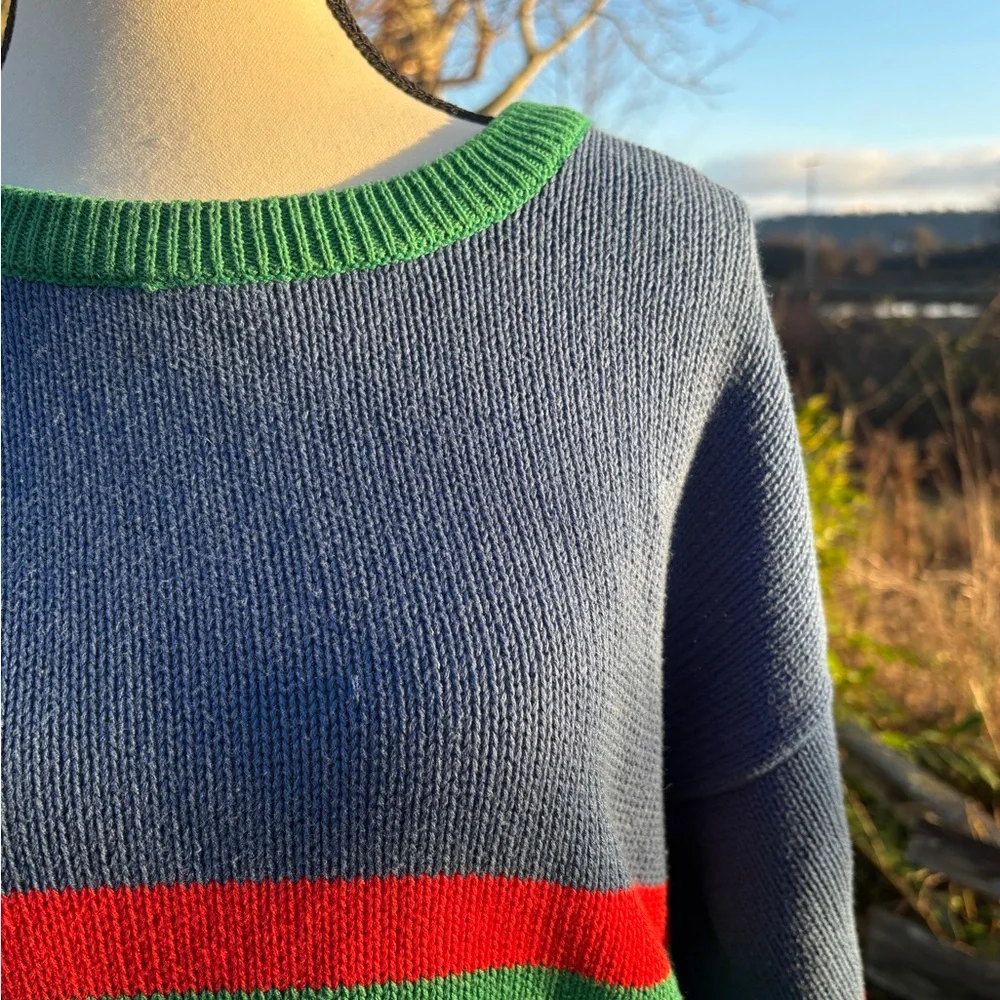 Vintage Colour Block Cotton Sweater – Made in Korea – Size S/M - Picture 5 of 7